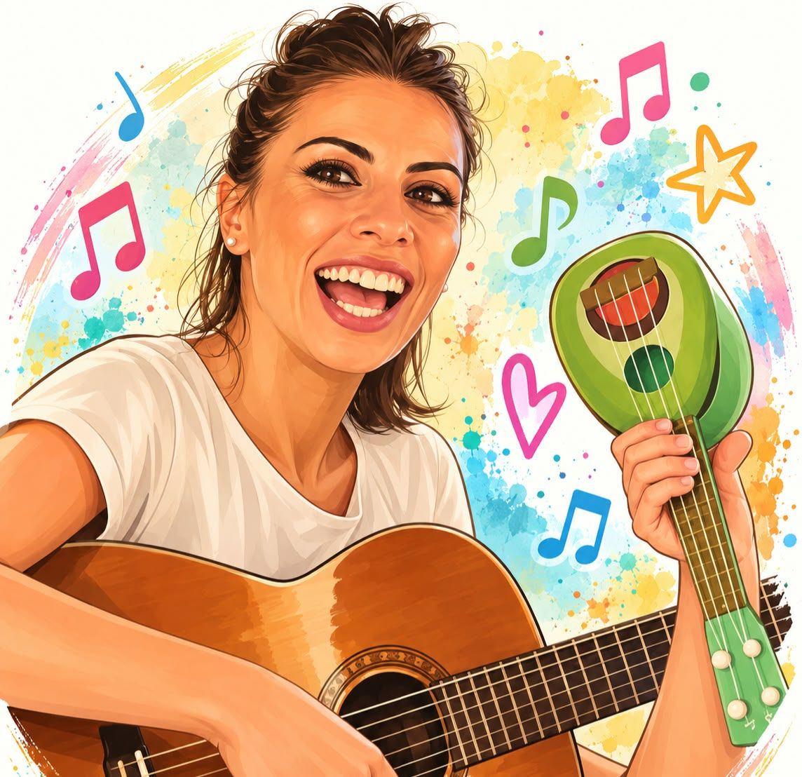 Ritratto illustrato di Valentina Lupi