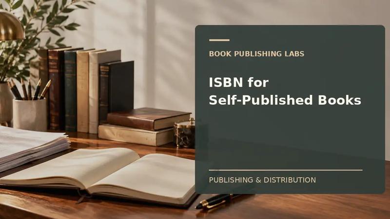 Book Publishing Labs guide to isbn for self published books: writer desk and manuscript