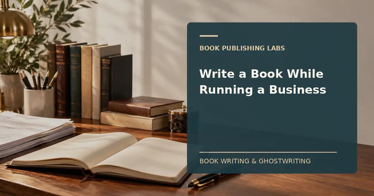 Book Publishing Labs guide to how to write a book as an entrepreneur: writer desk and manuscript