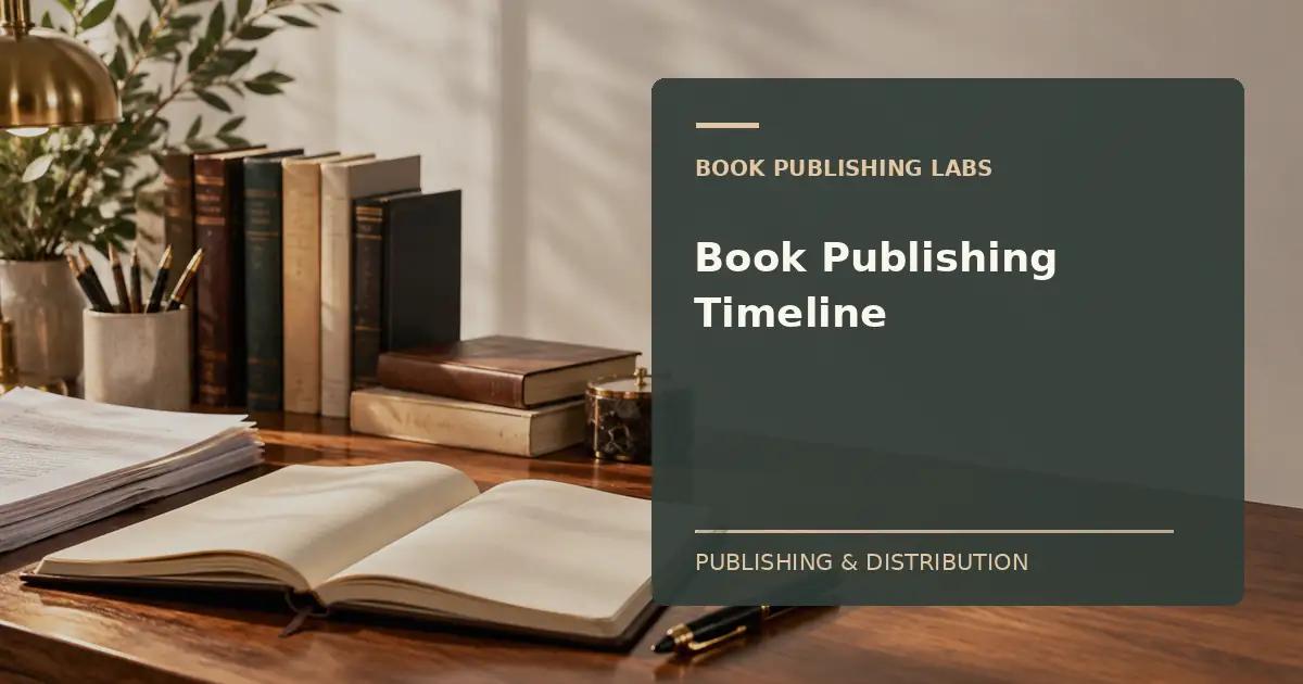 Book Publishing Labs guide to book publishing timeline: writer desk and manuscript
