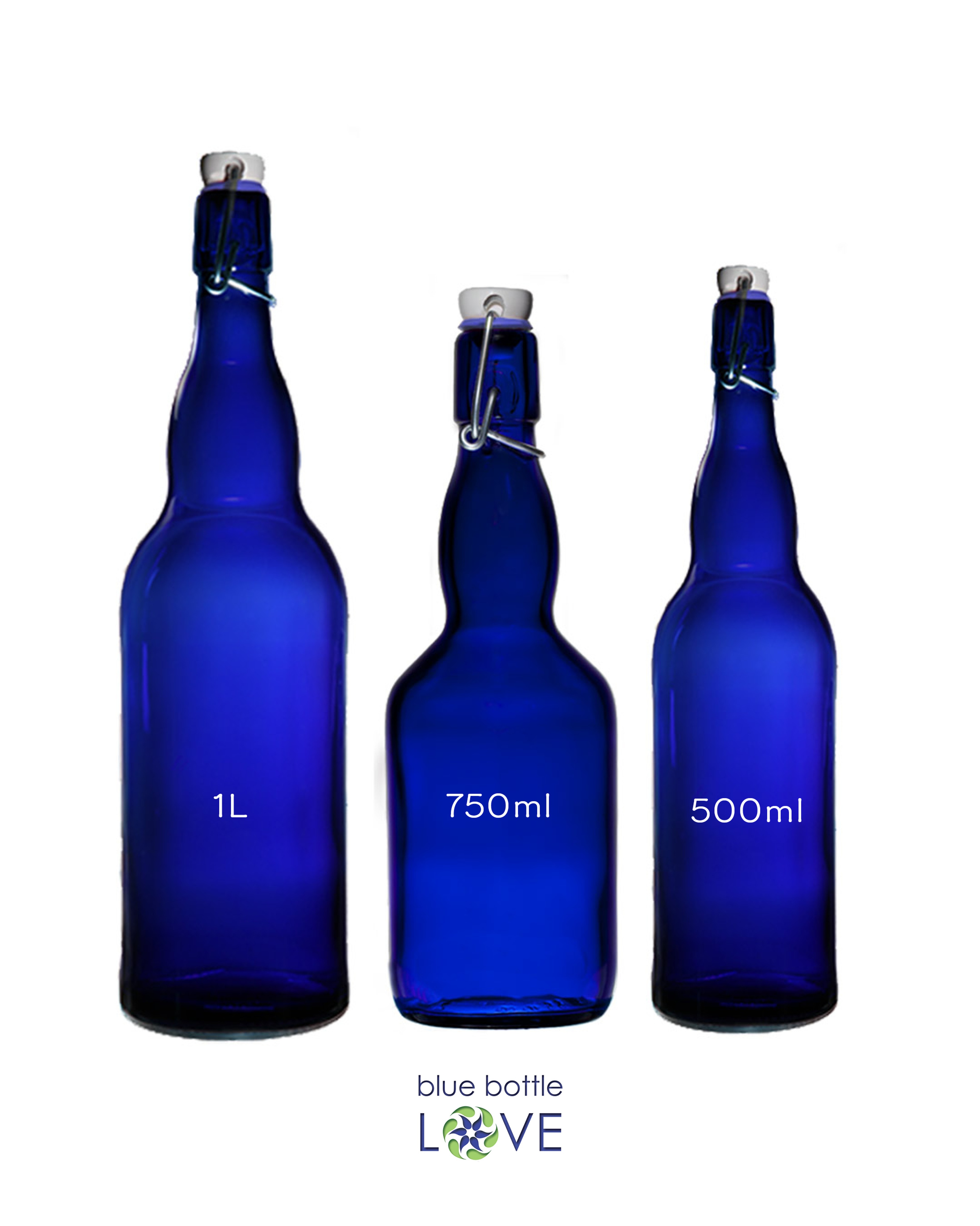 Blue Bottle Sandblasted 1L - 6