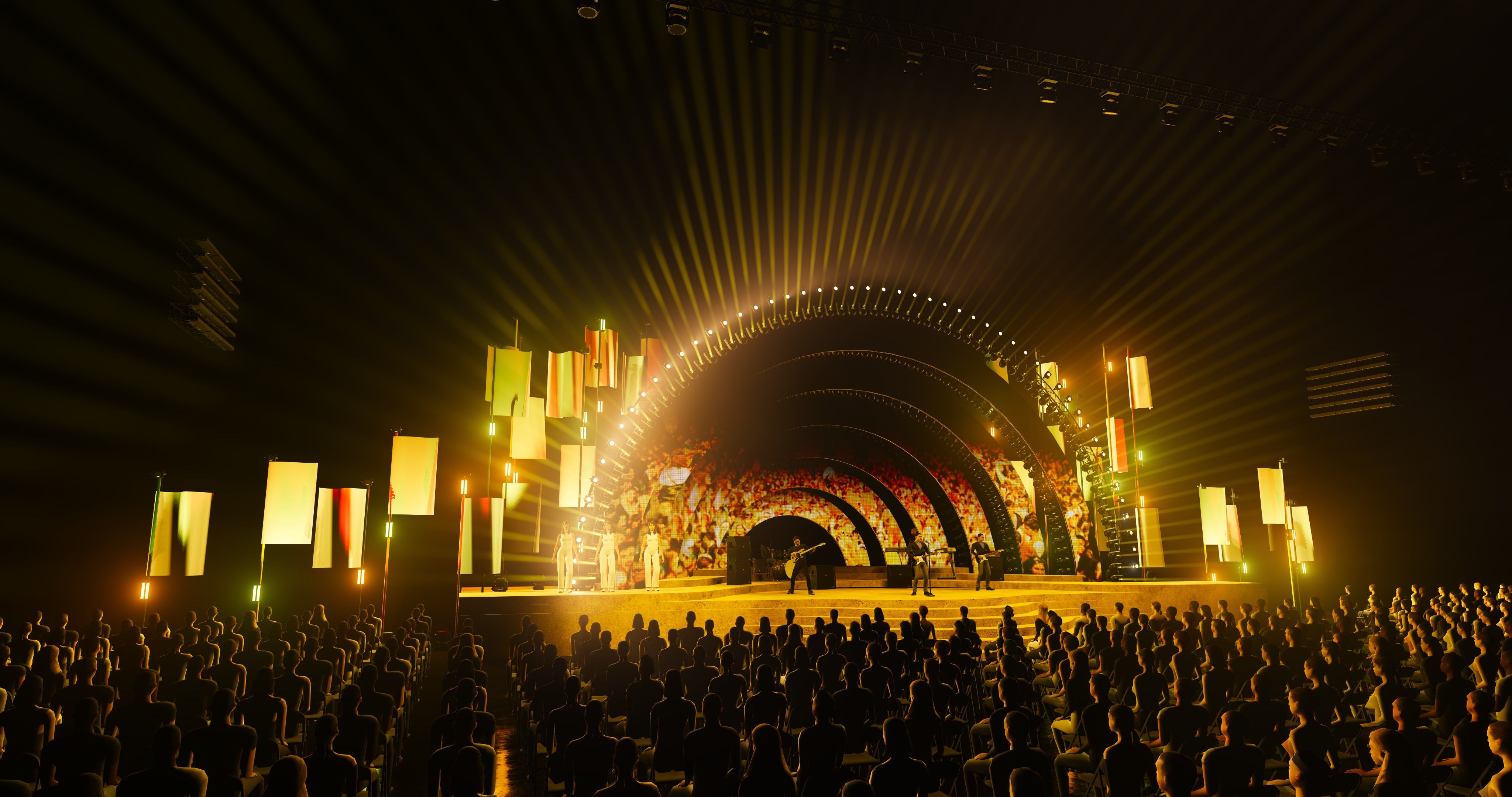 Jean-Louis Aubert, Pafini, Tournée Zénith, Scénographie, Design Lumière, Design Vidéo