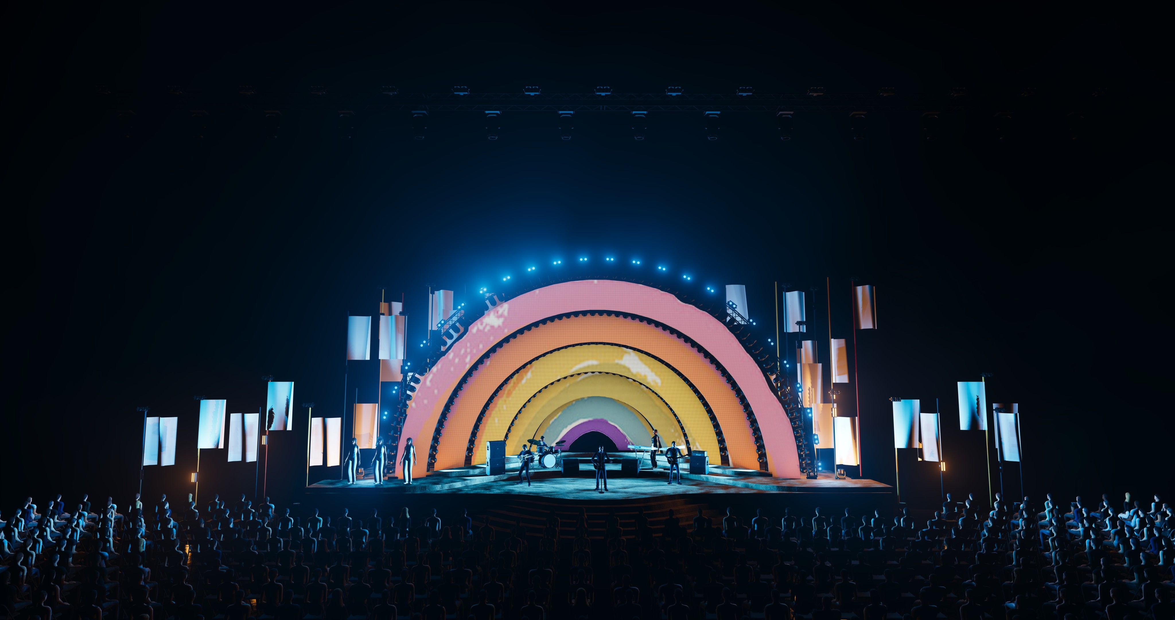 Jean-Louis Aubert, Pafini, Tournée Zénith, Scénographie, Design Lumière, Design Vidéo