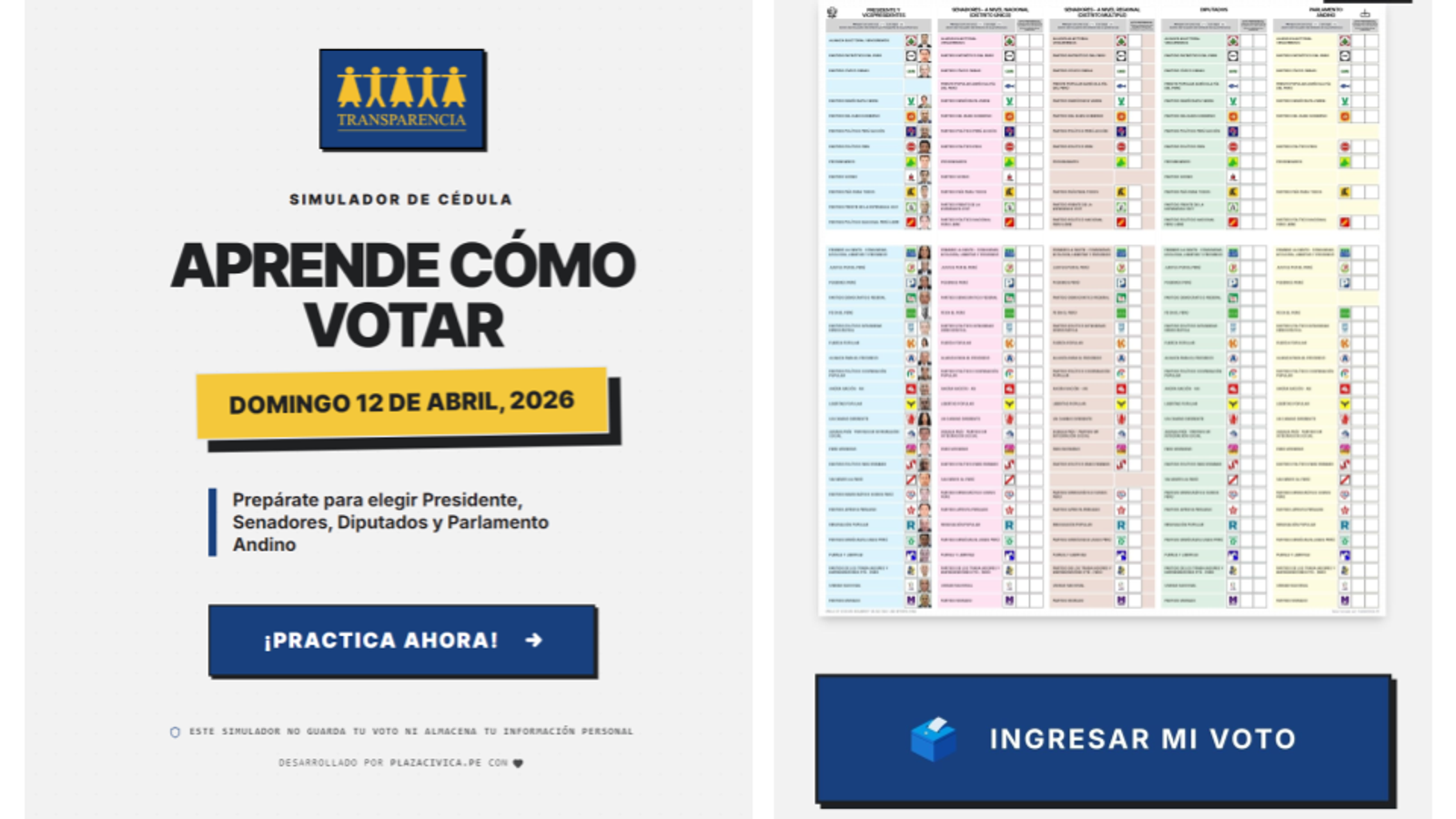 Simulador de Cédula Electoral