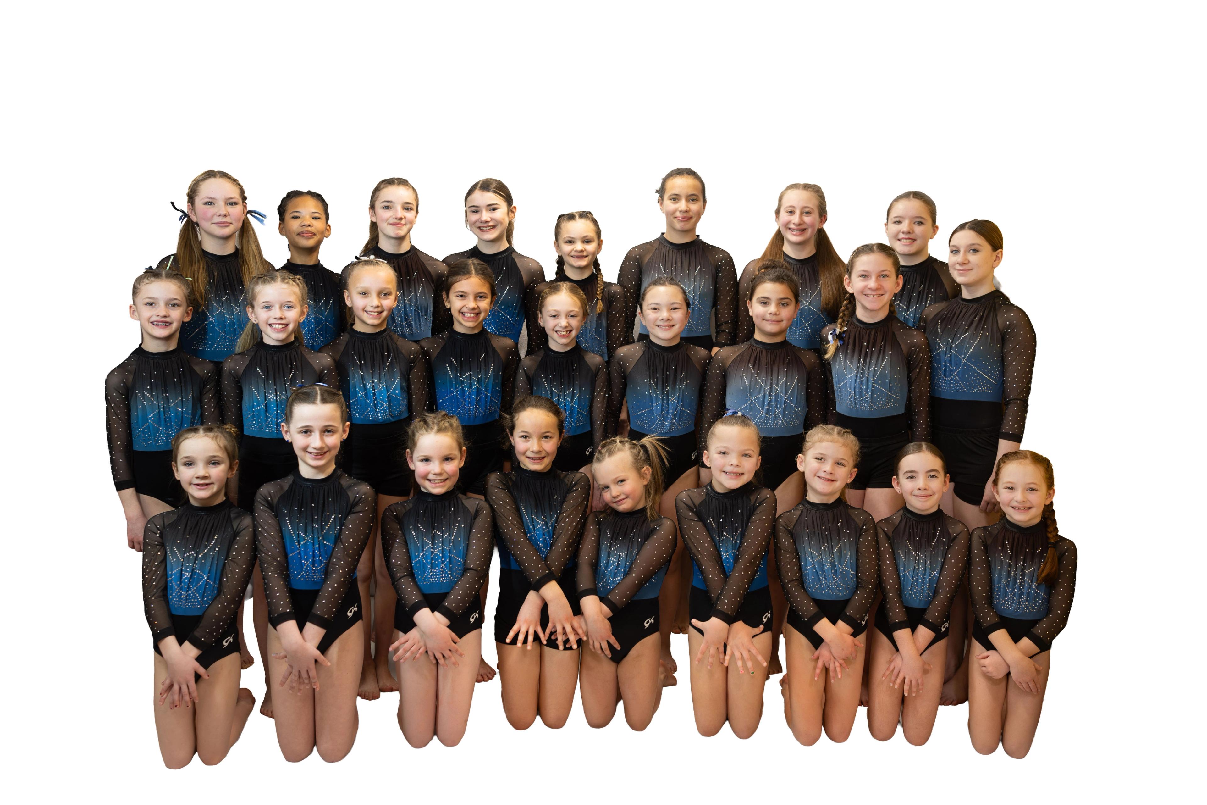 gymnasts stretching in a circle