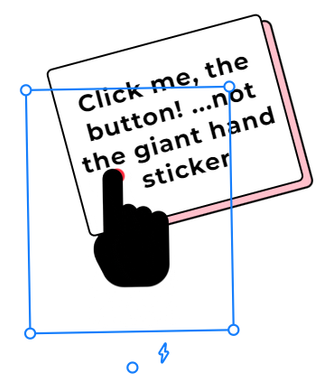 The 'pointer events' switch enables clicking on elements underneath.