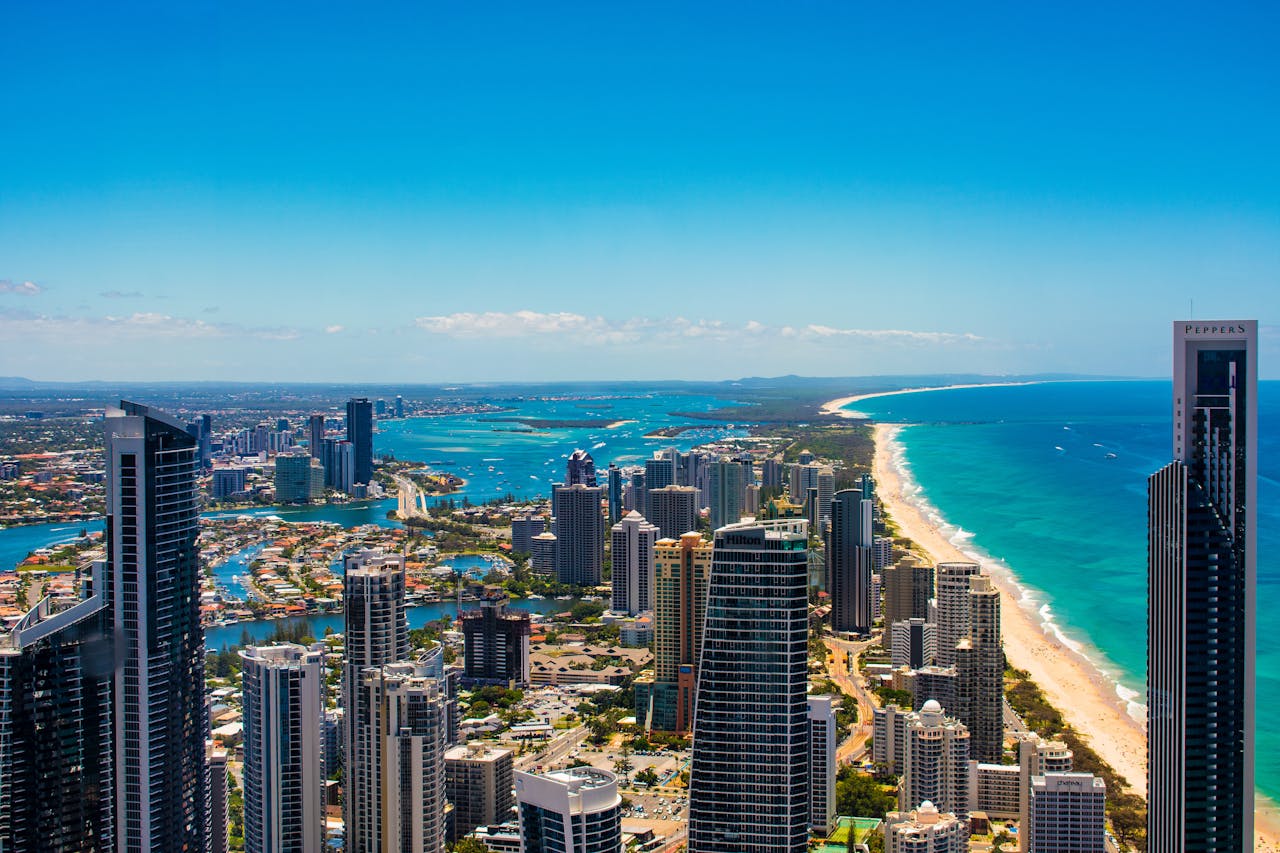 Gold coast beach and towers