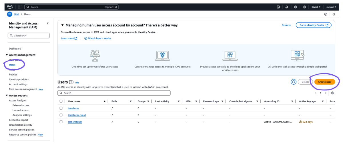 AWS IAM Create User