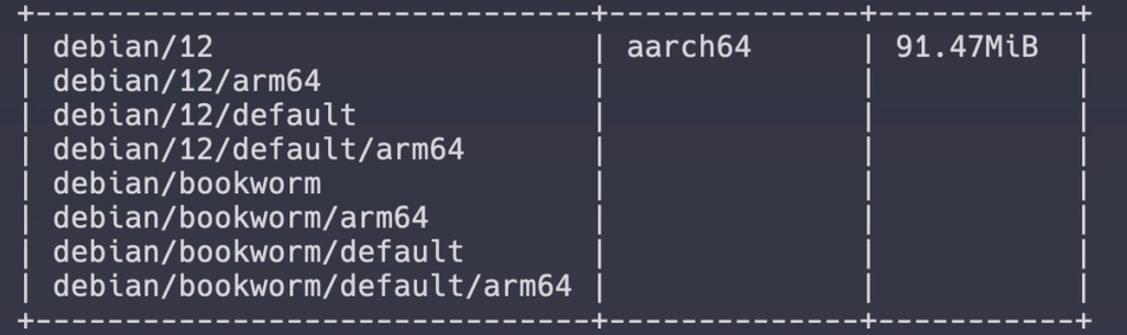 Debian image size