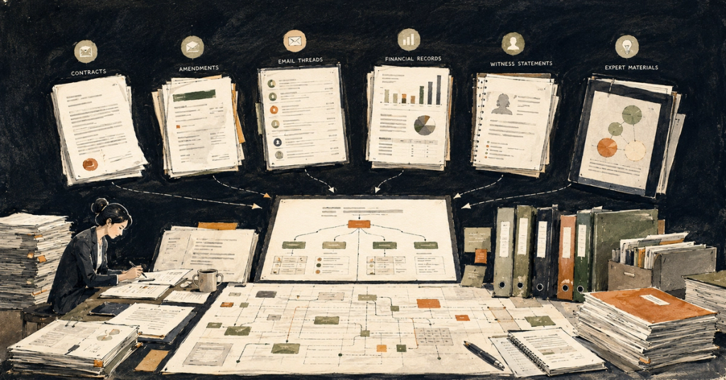 How a persistent, source-linked factual record can support commercial litigation from early case assessment through discovery, witness preparation and hearing.