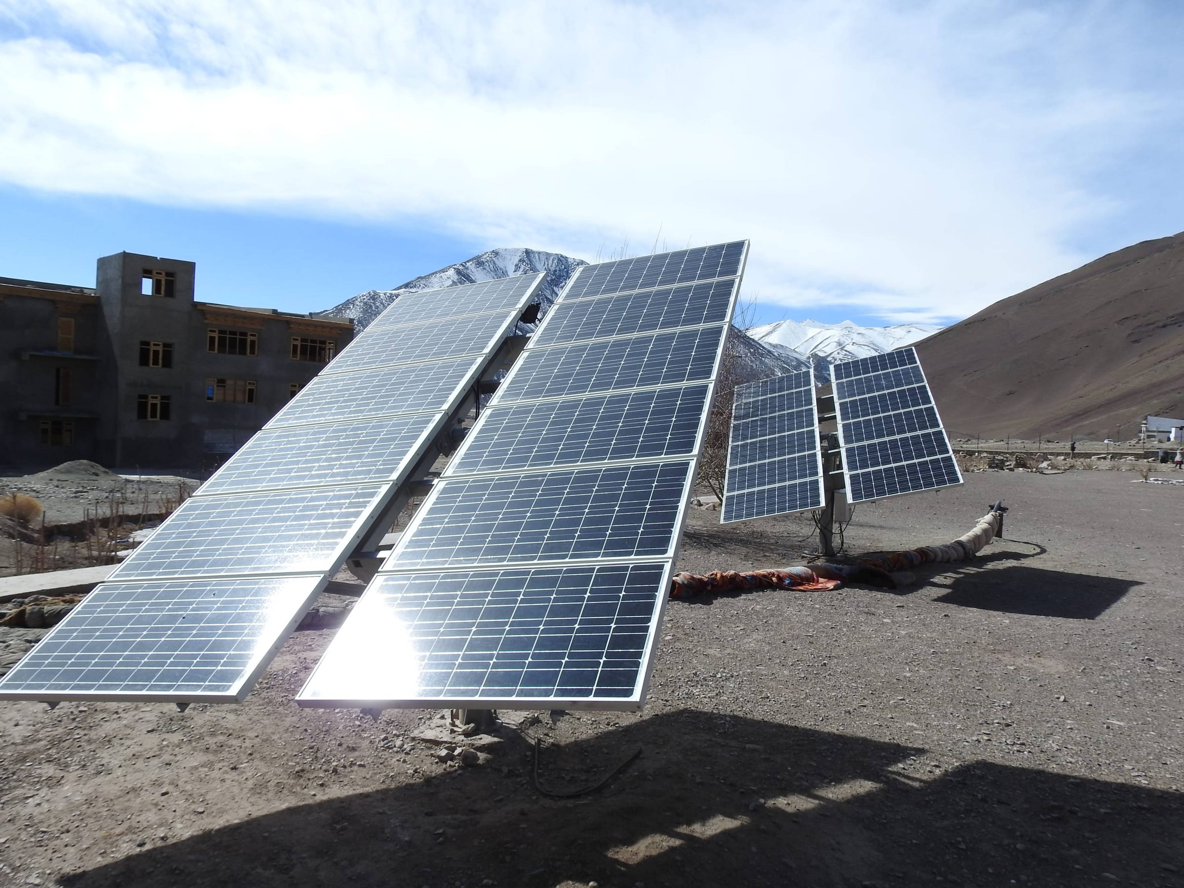 Solar panel installation, Khalsi hostel.