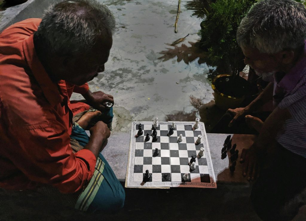Men playing chess