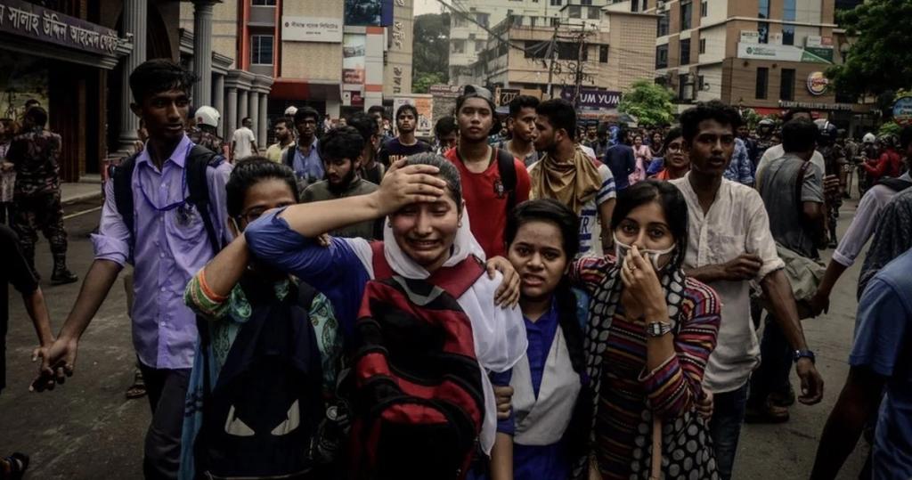 women hurt during protests