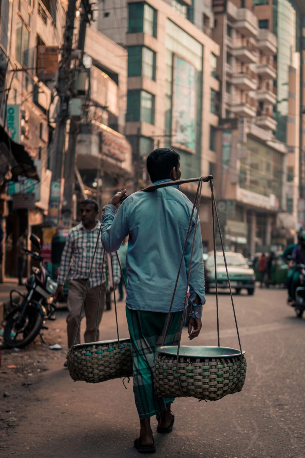 Man holding scales