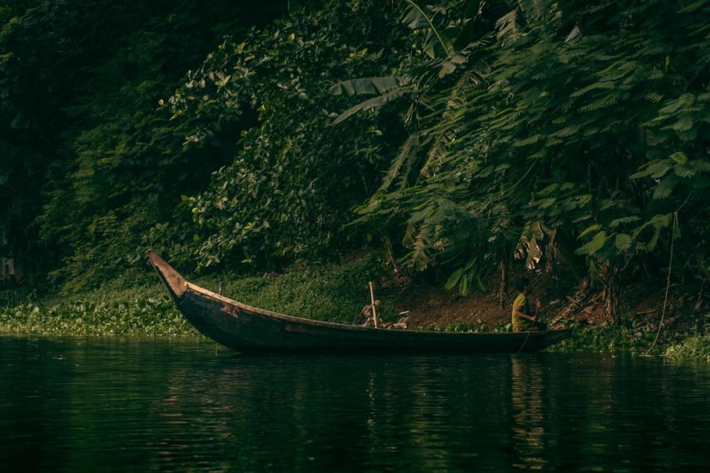 boat in bangladesh carrying coconut