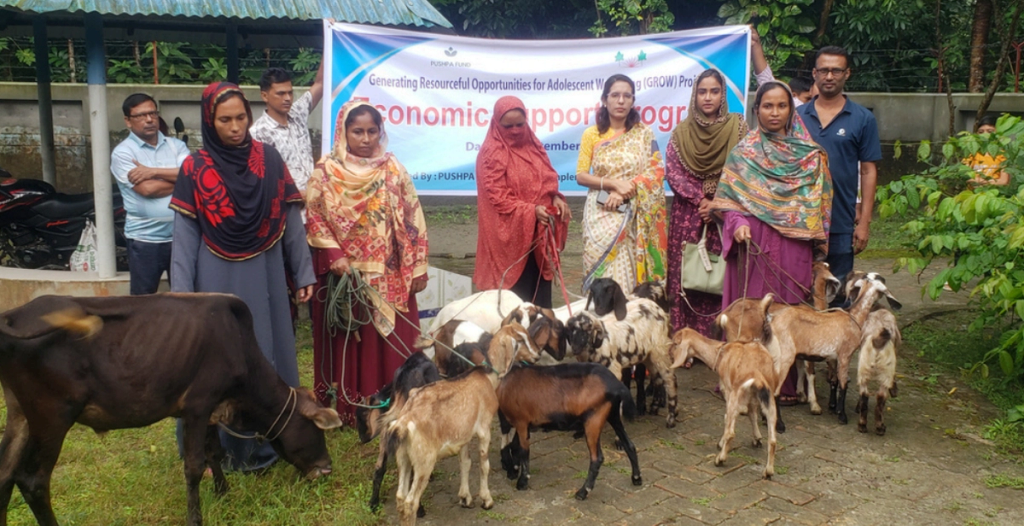 Woman with cattle