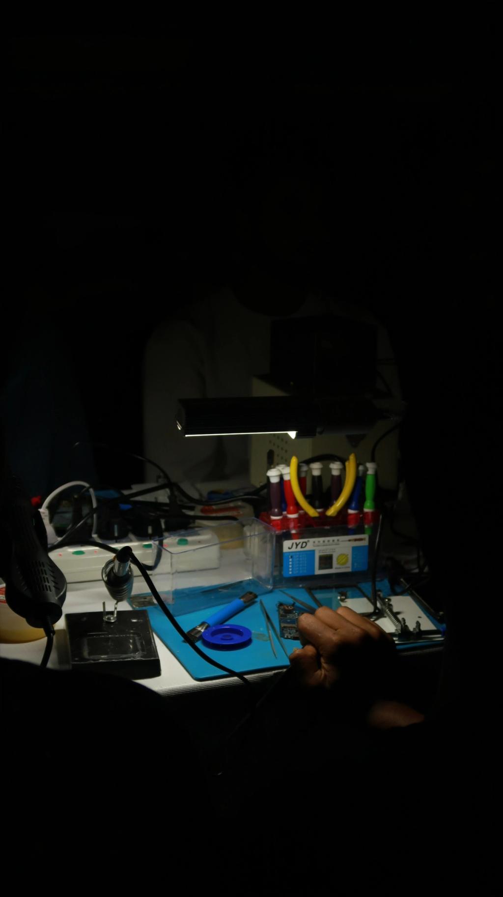 man with mobile kit