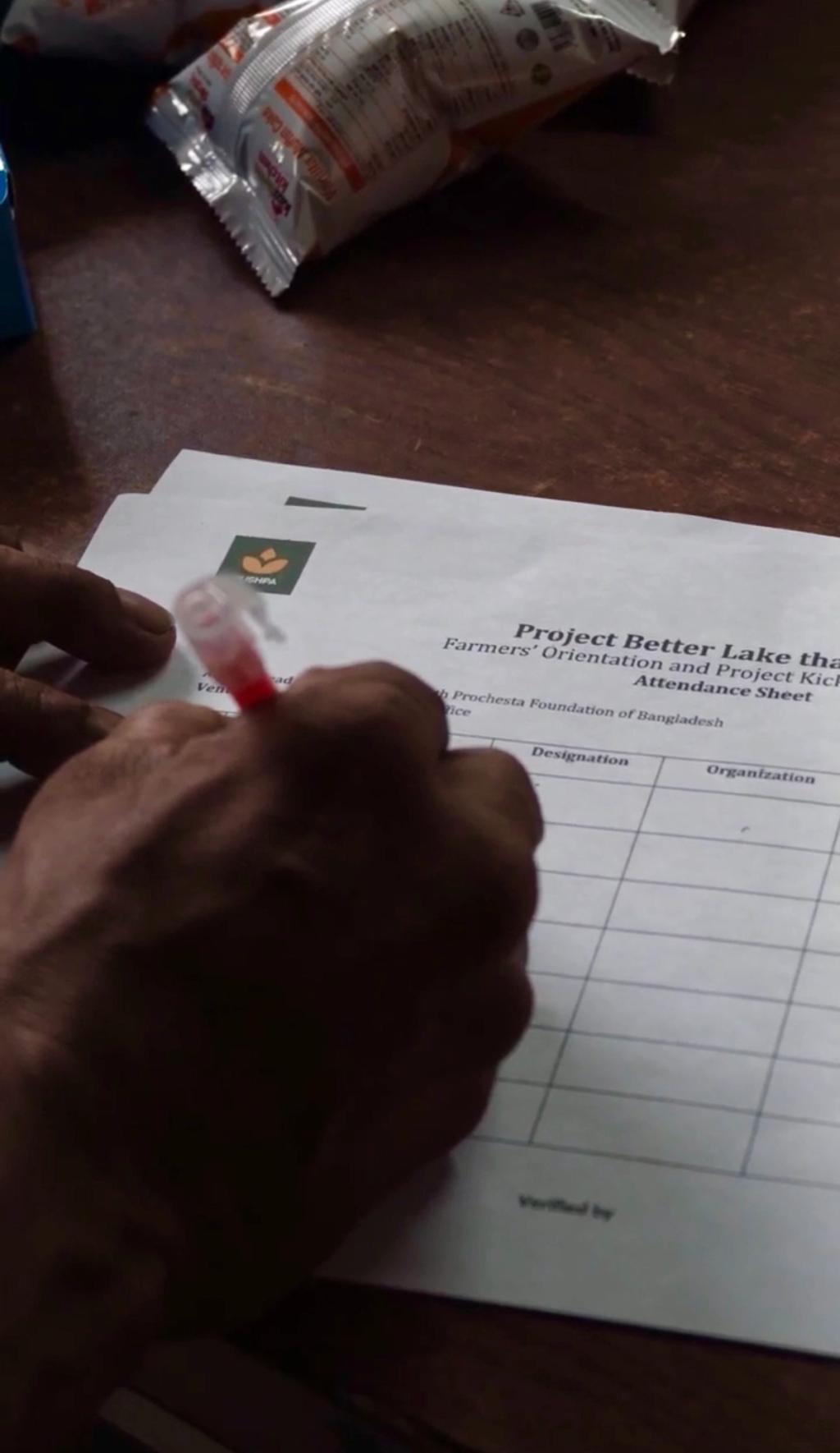 farmers filling in form