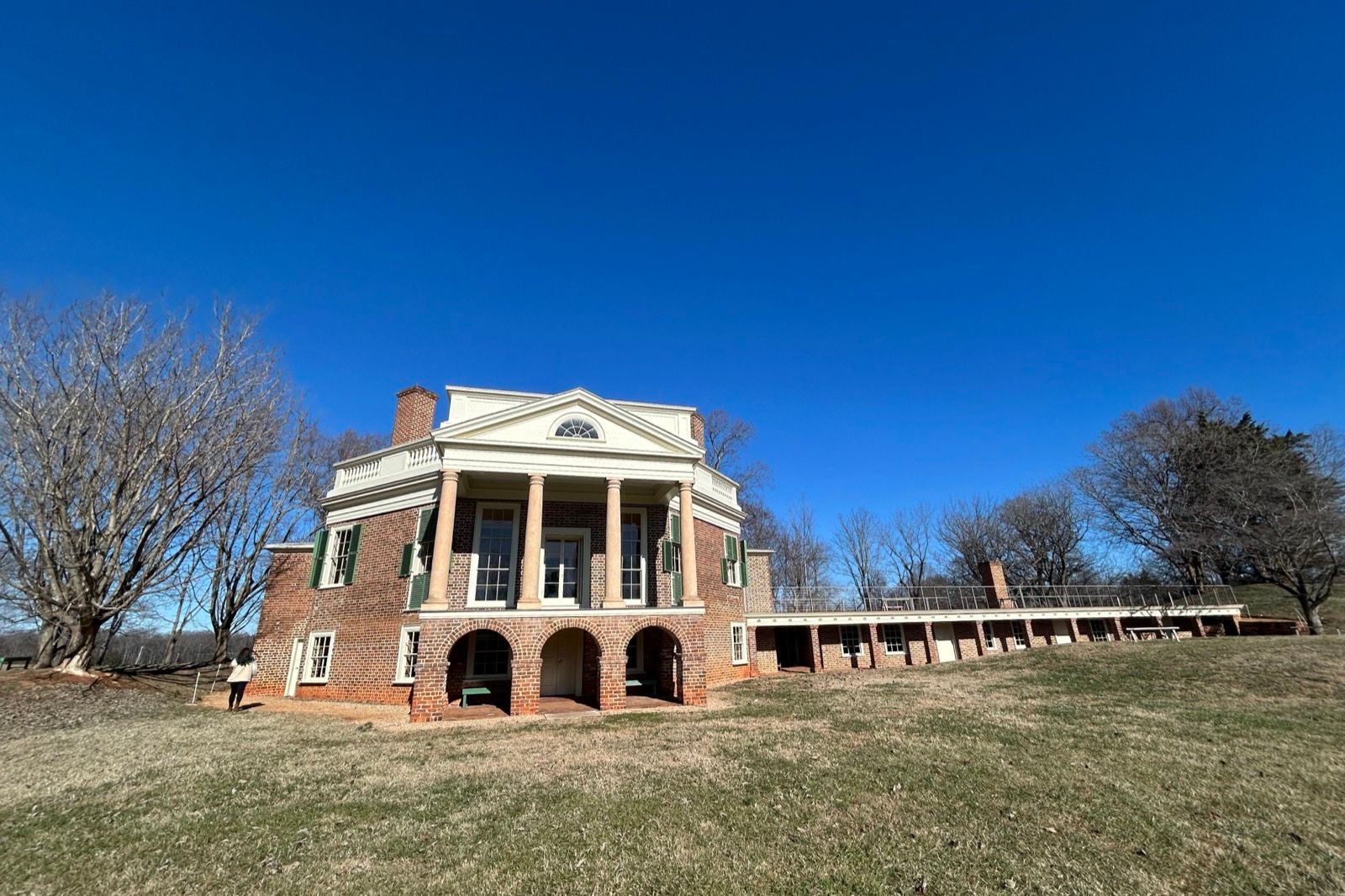 Brick house with a columned portico