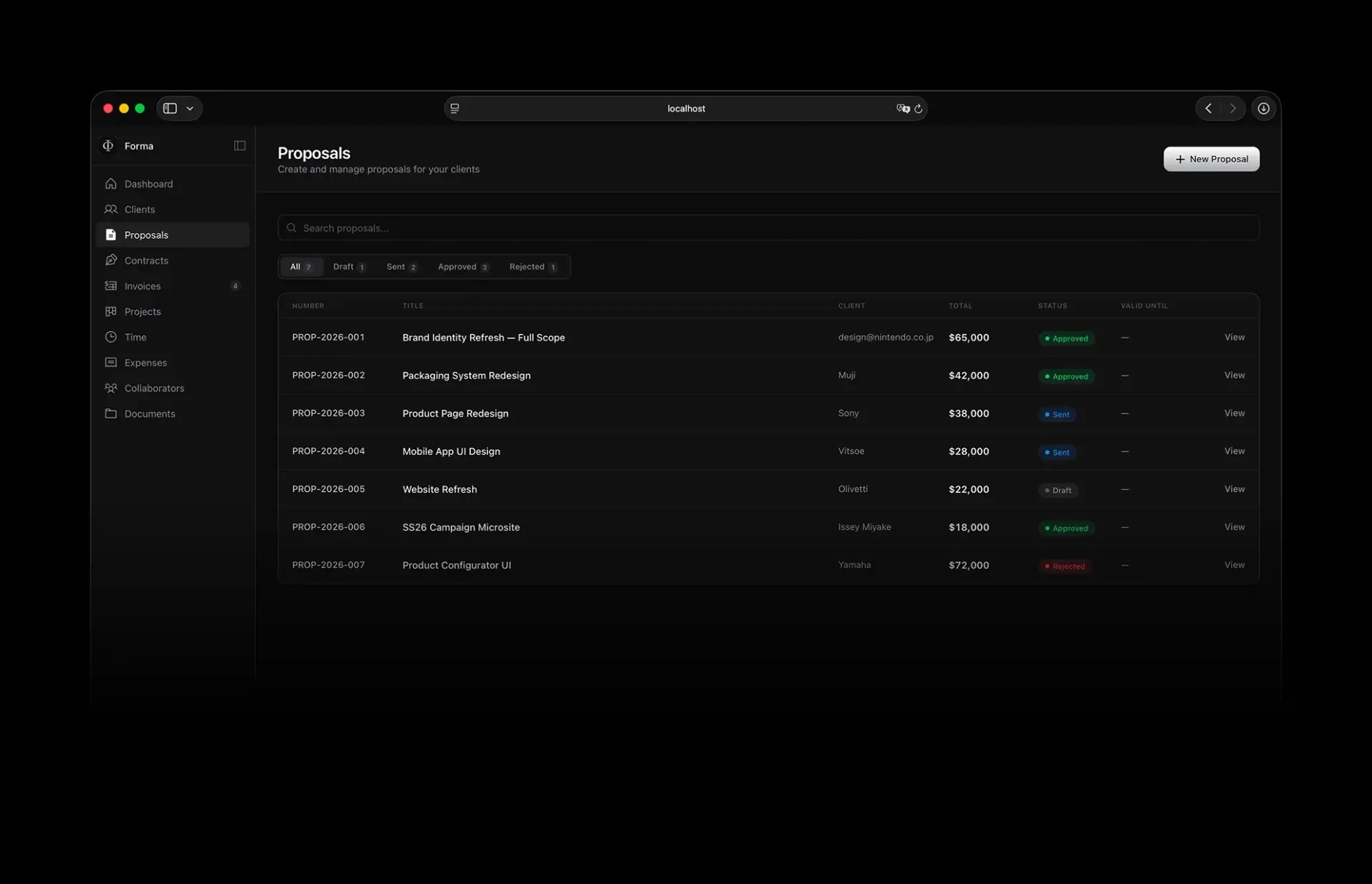 Forma — design details