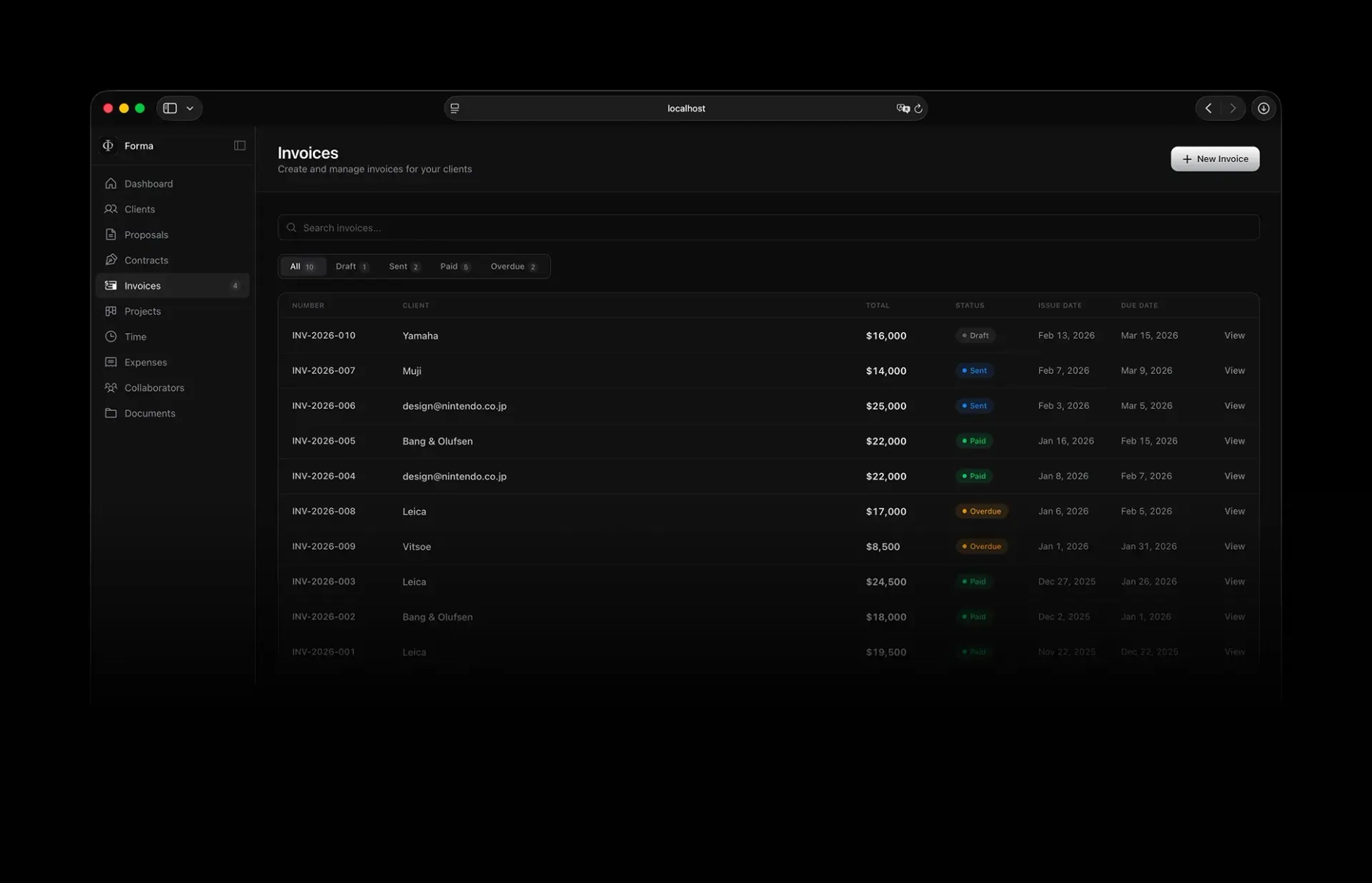 Forma — design details