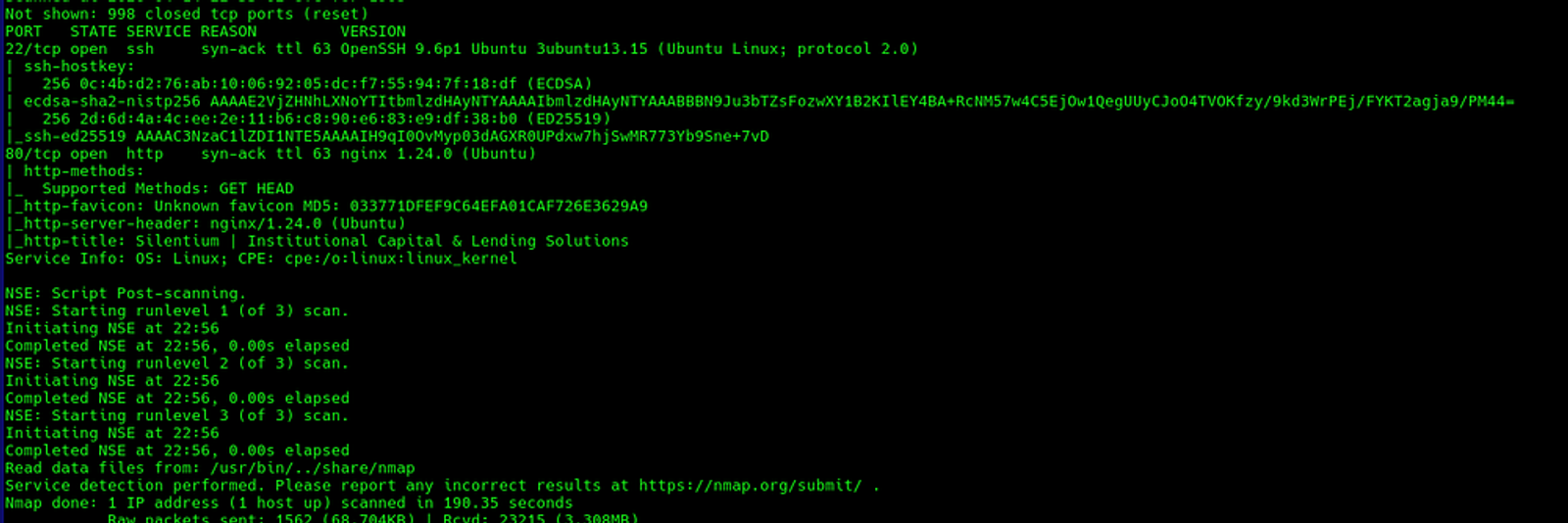 There are two TCP services on the target