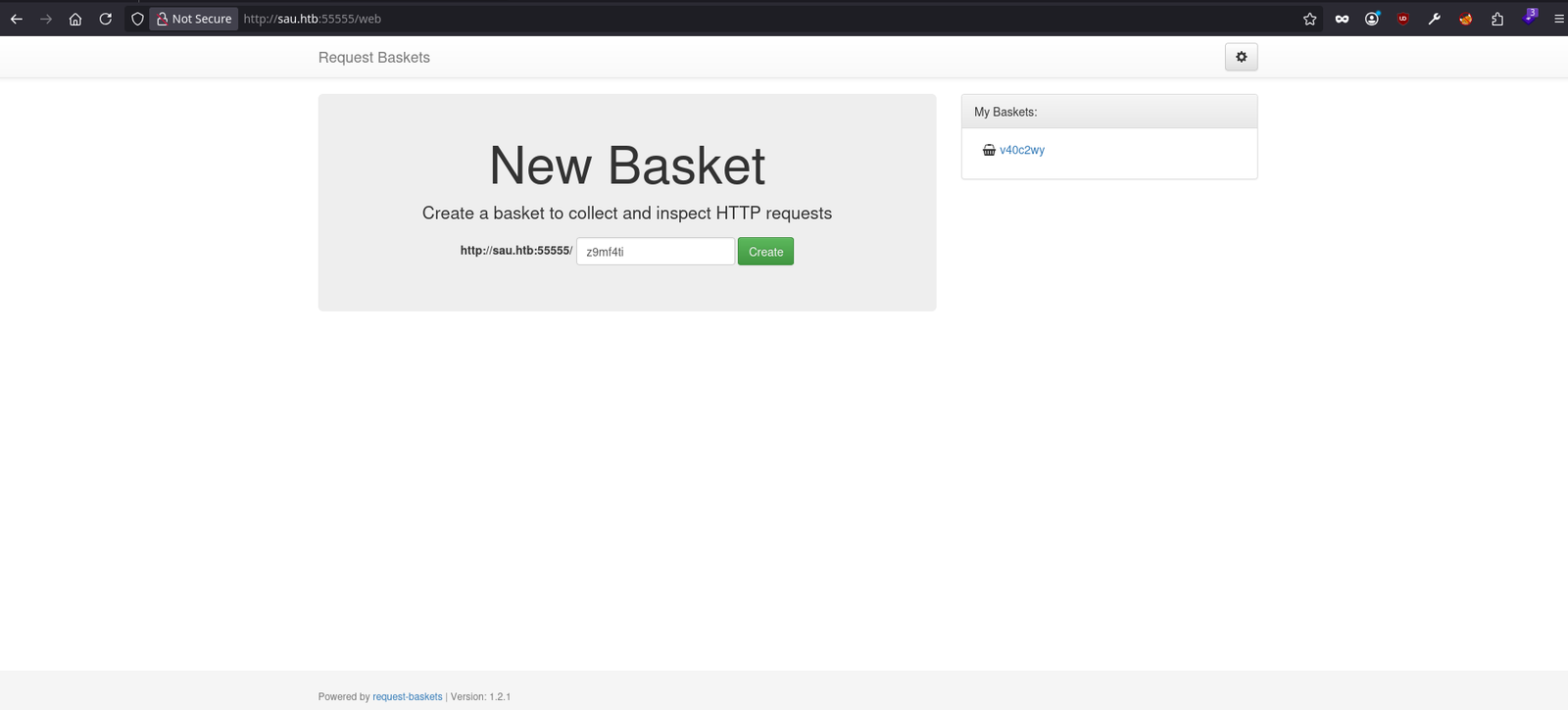 The target's web application