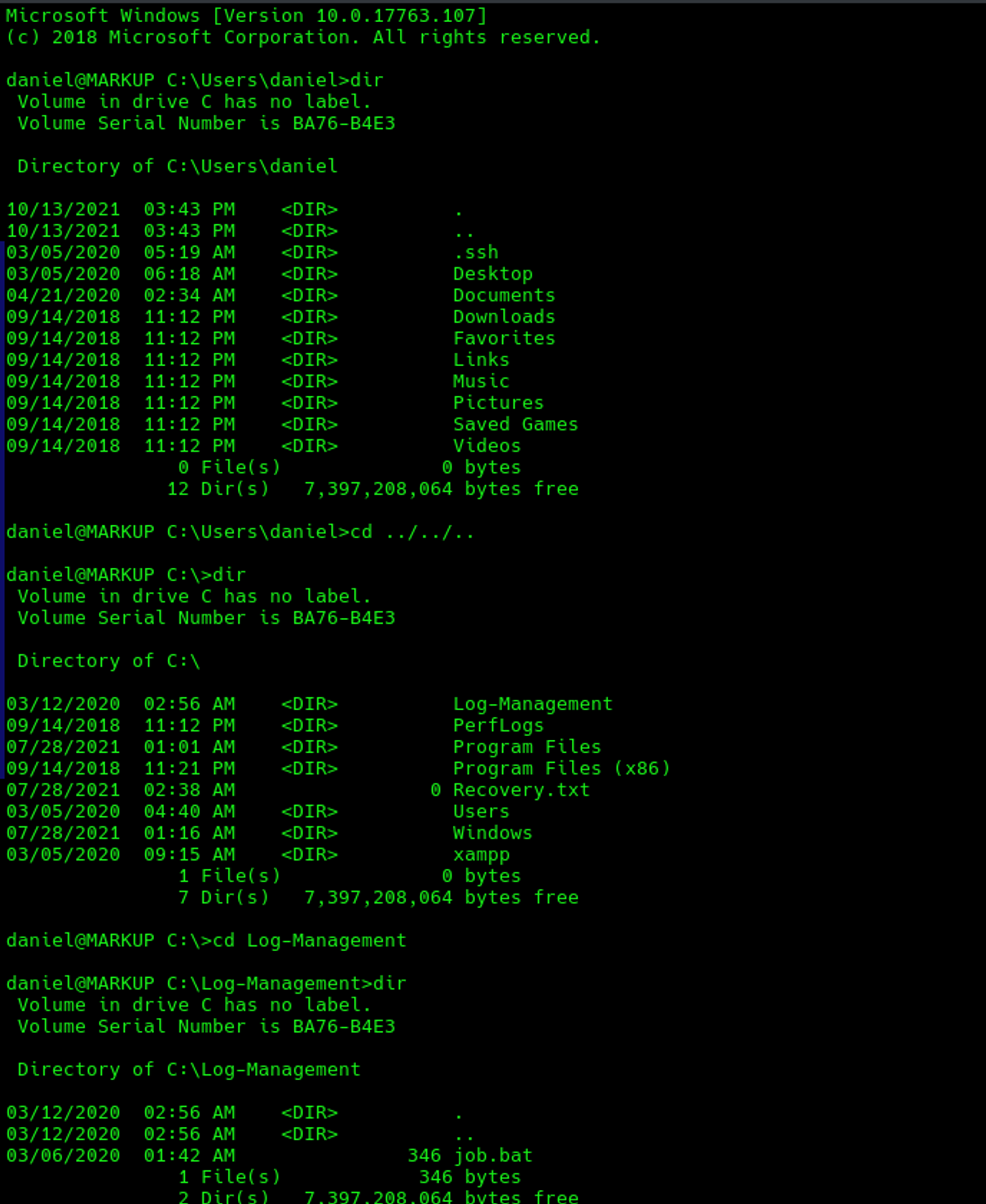 Navigate to the Log-Management Folder