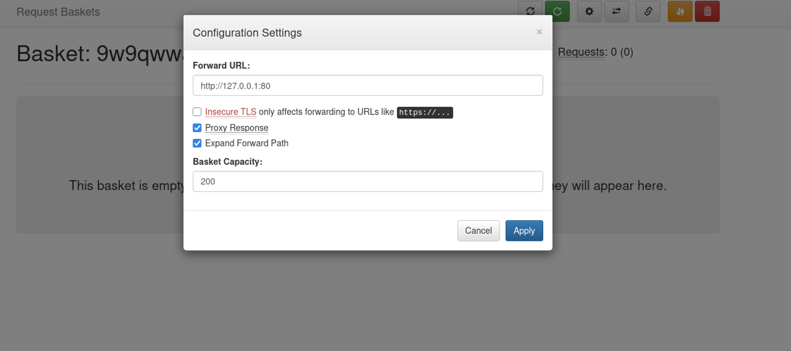 Configuring the internal forwarding.