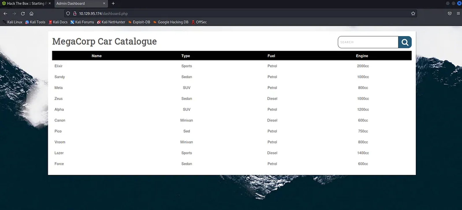 After logging into the web application.