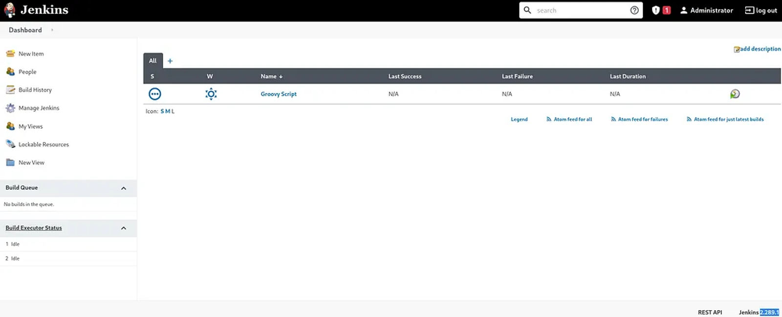 The Jenkins Dashboard