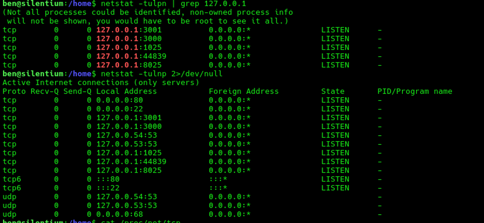 Scanning the internal and external services that are running