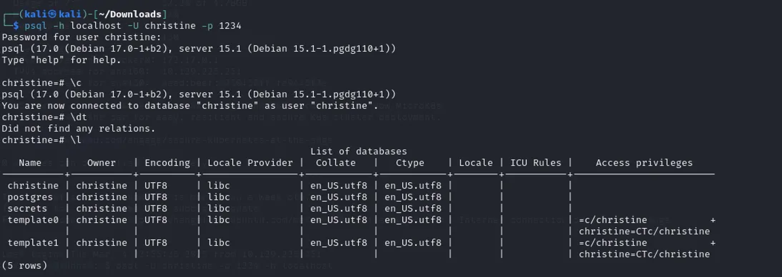 Connecting to PostgreSQL DB.