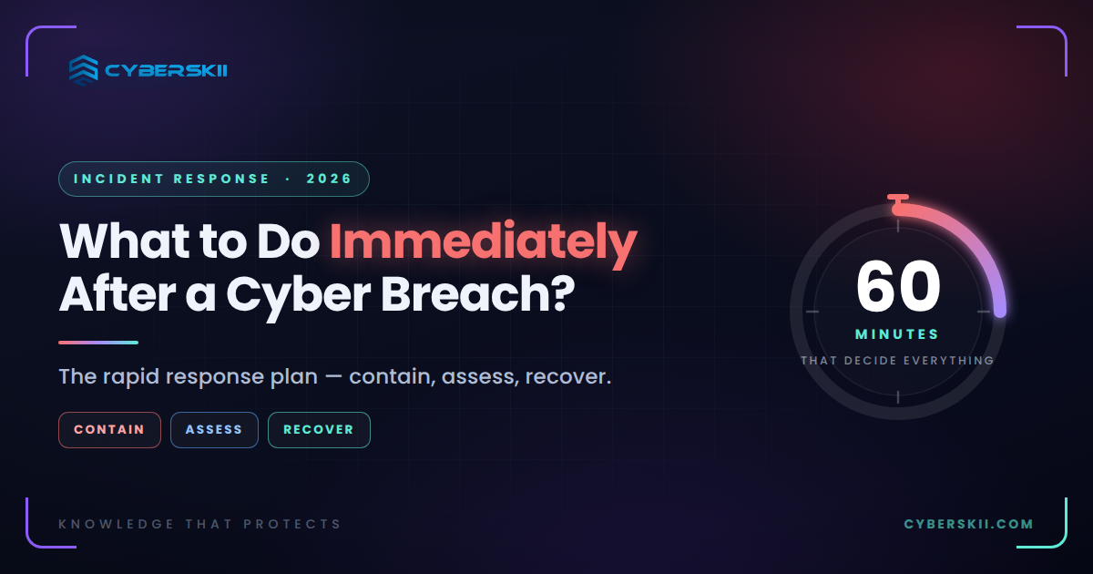 What to Do Immediately After a Cyber Breach? The Rapid Response Plan in 2026