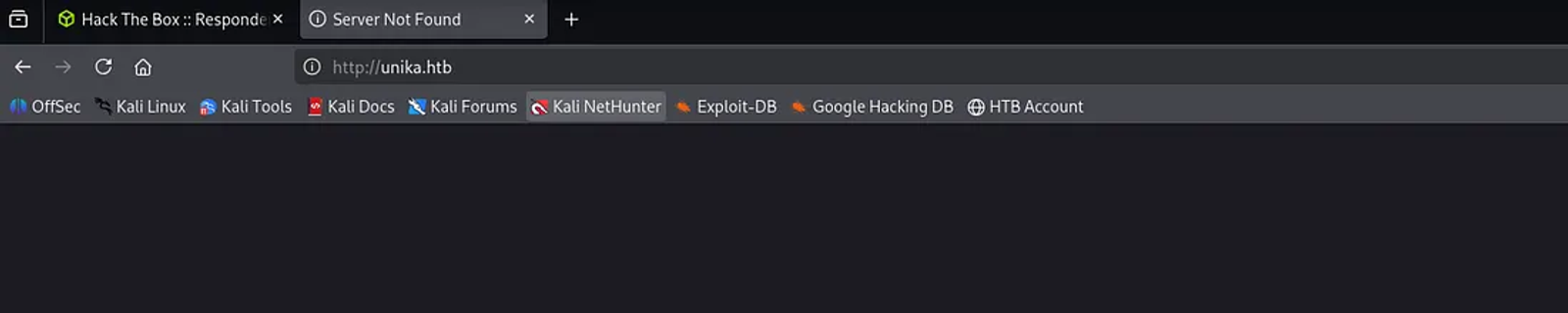 Redirecting the IP address of the machine to http://unika.htb