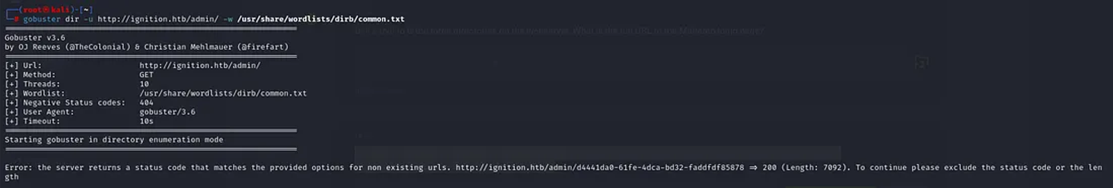 The server returns a status code that matches the provided options for non-existing URLs.