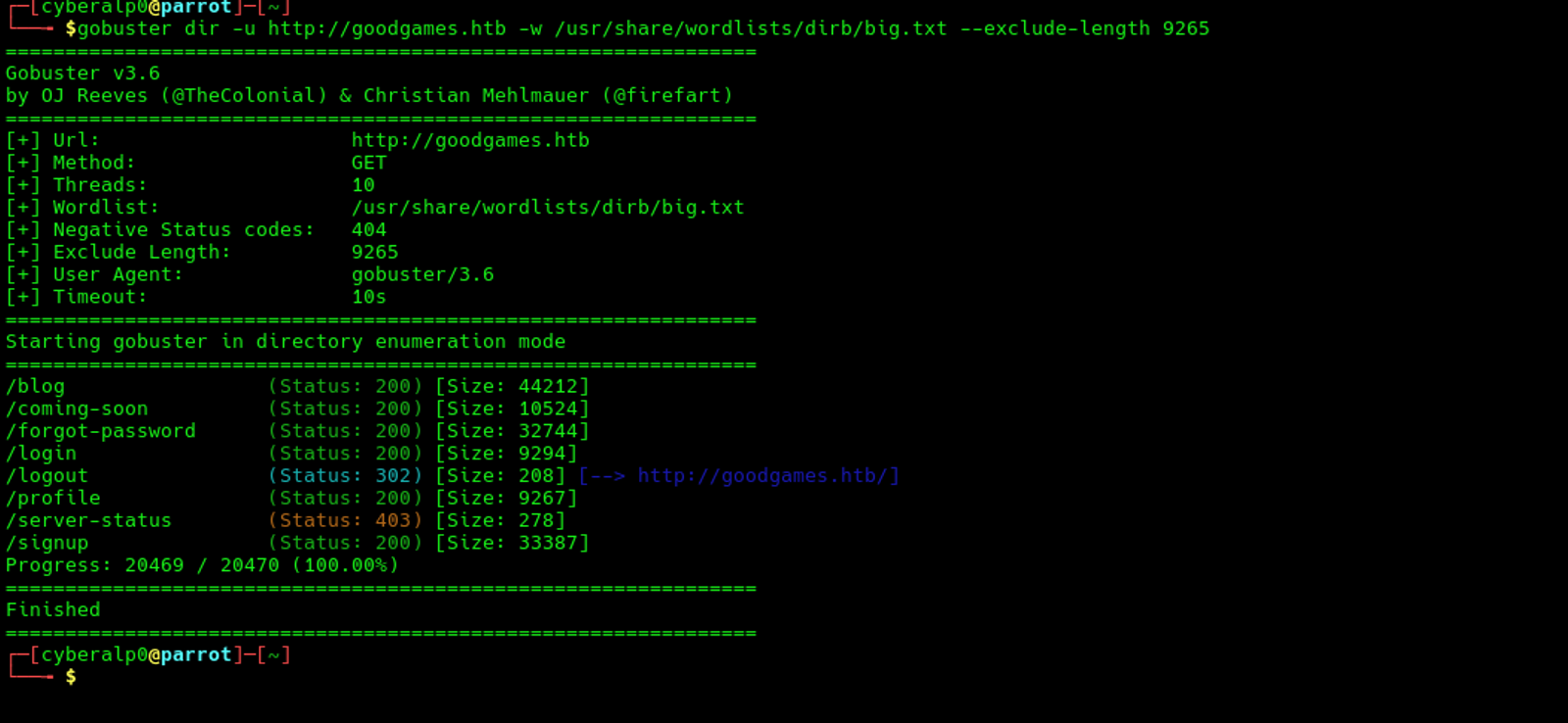 Directory brute forcing on the target's machine.