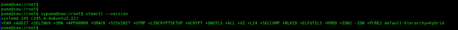 The version of the systemctl 