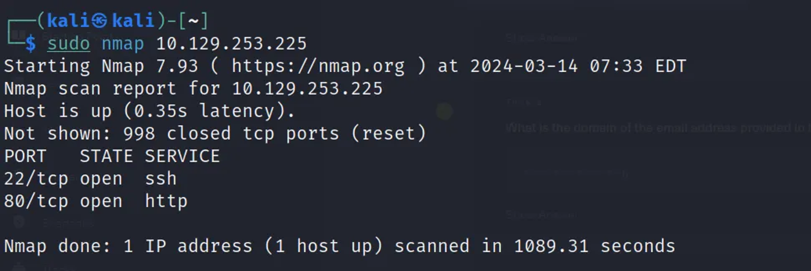 Note that there are some flags you can add in order to make this scan more faster and efficient.