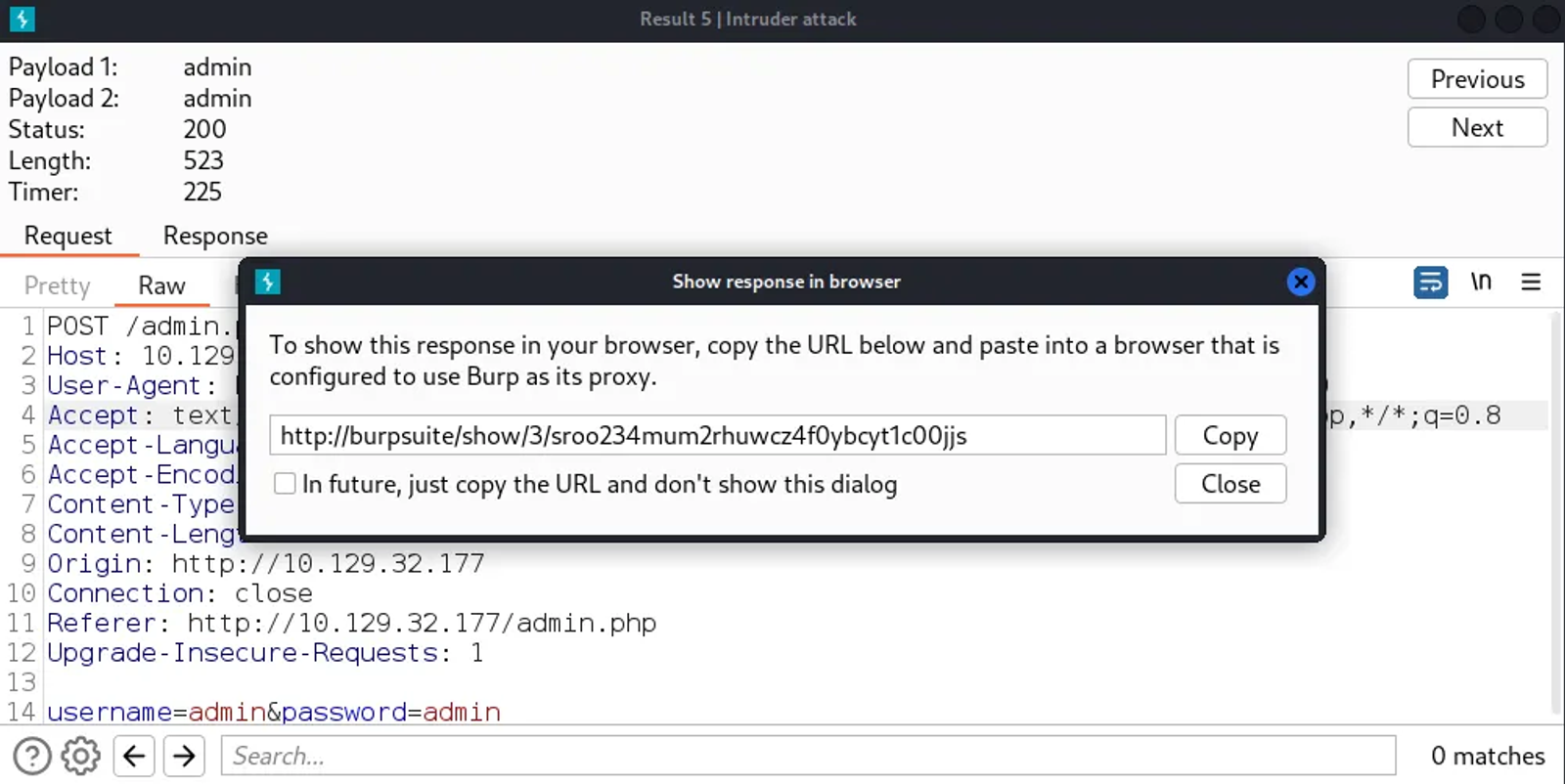 Copy the link to the browser