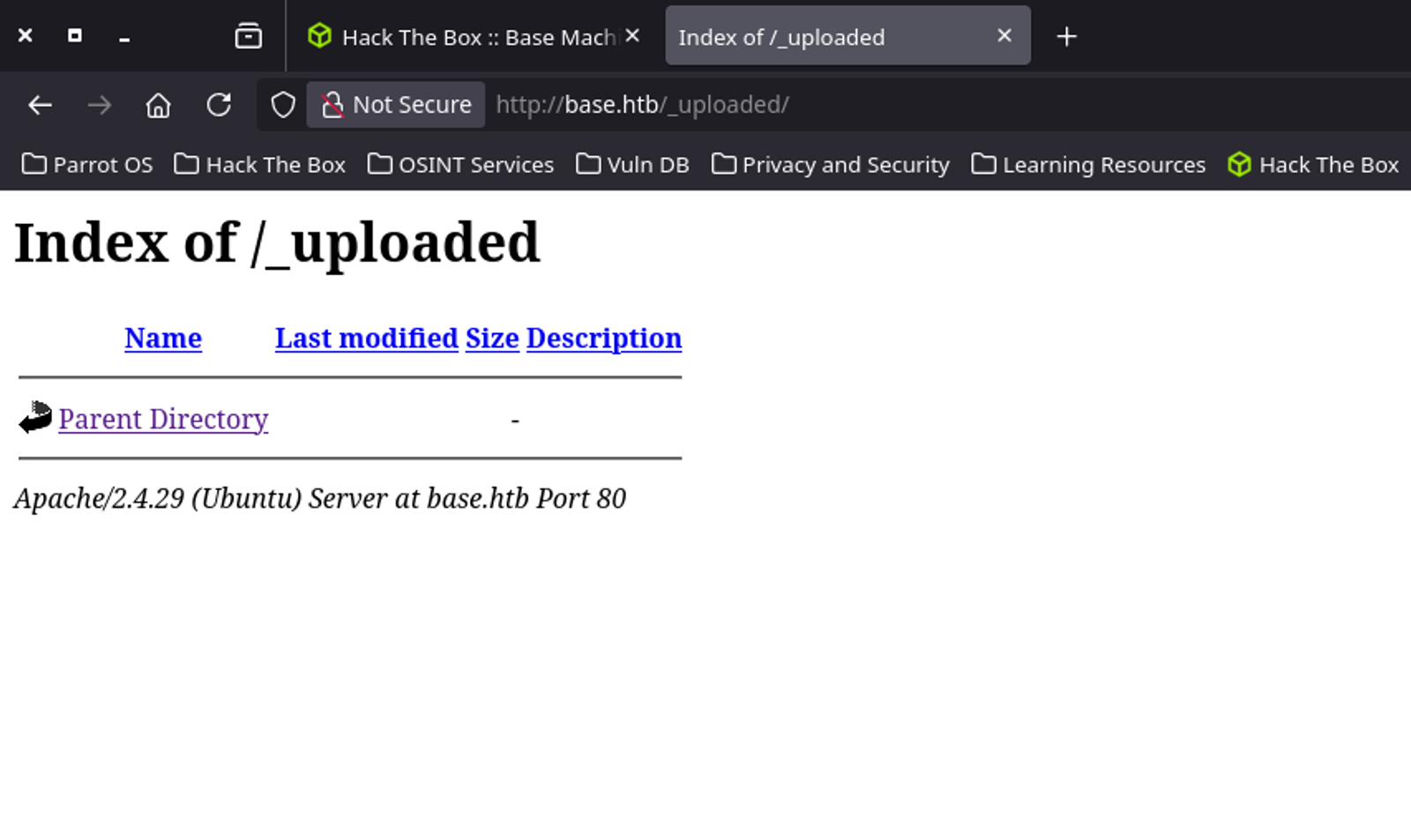 This is the content of the _uploaded directory where are the files are saved and stored.