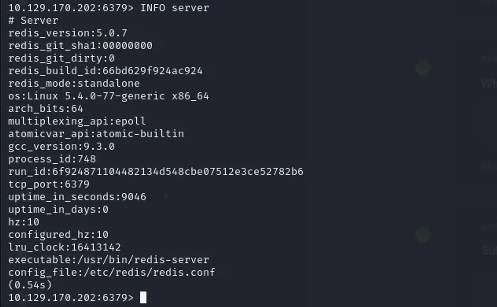 The version of the Redis server.