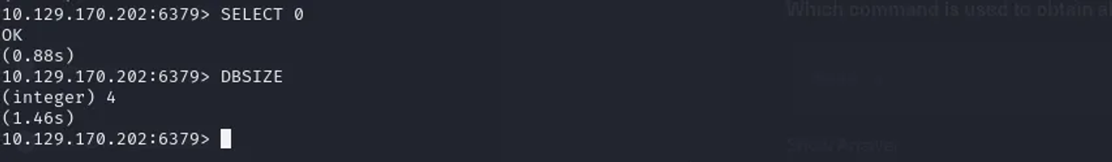 There are 4 keys inside the database which its index is 0.