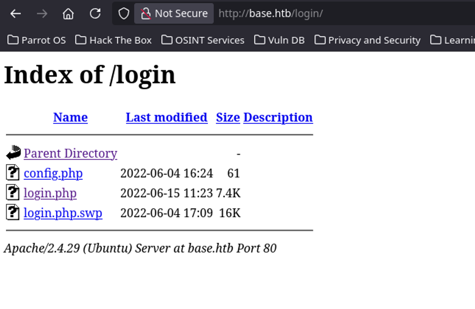Finding the different directories related to the web application.