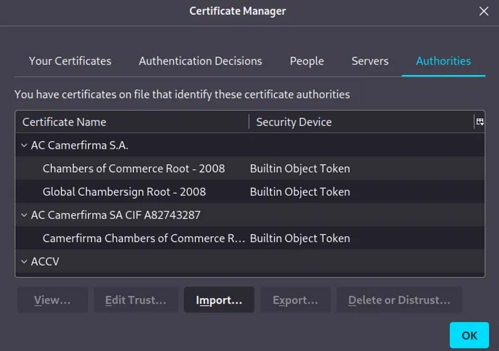 Configuring the certificate to the browser.