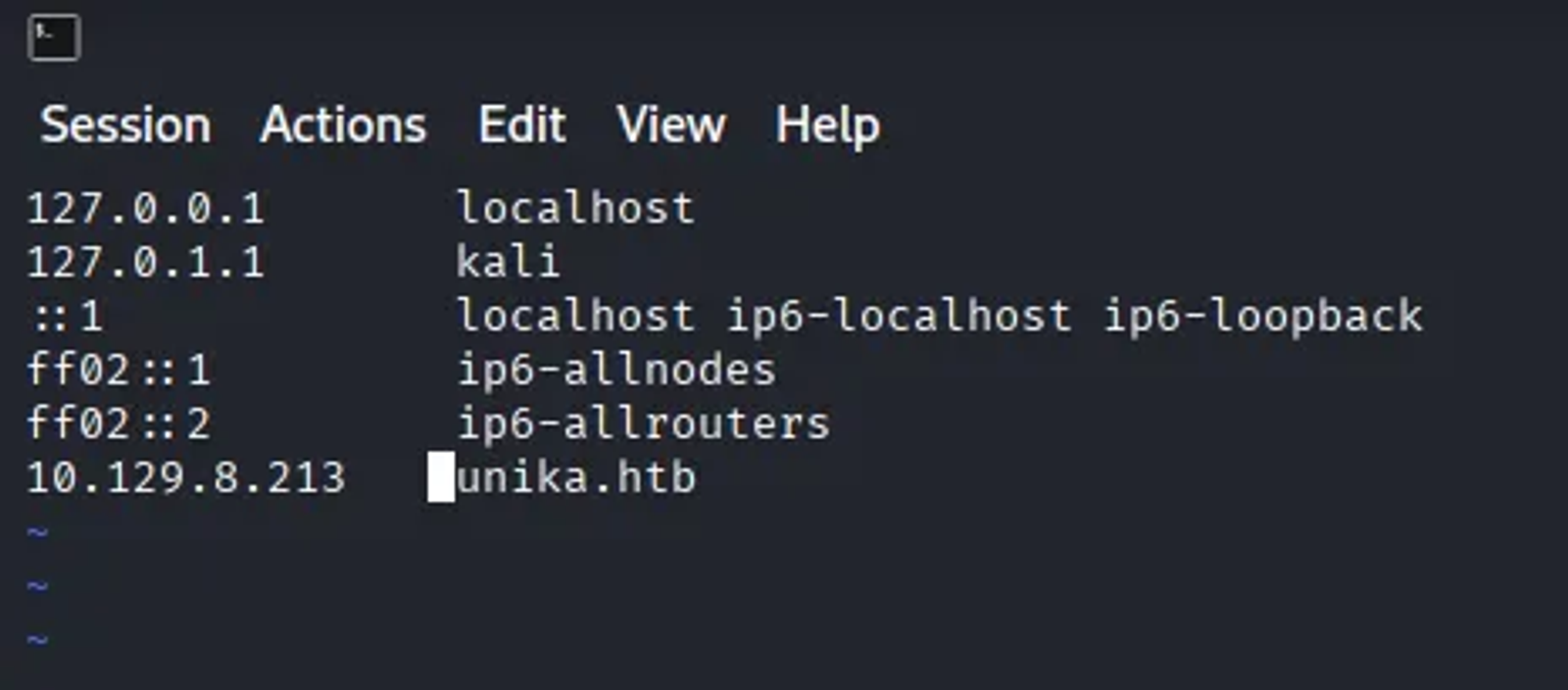 Adding the domain name against the machine IP in the local DNS record /etc/hosts