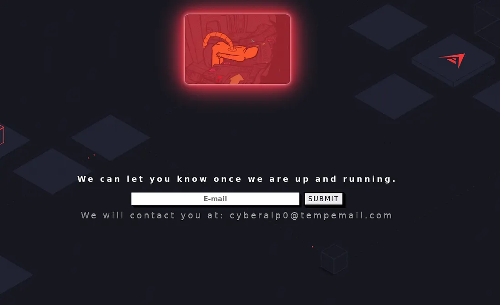 The servers responds that he will email me back once the app is finished.