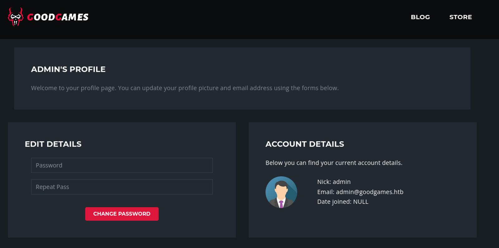 Having access to the admin panel.